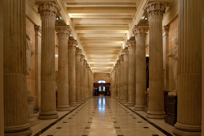 Hall of Columns in the House wing of the Capitol, from the Architect of the Capitol