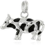 Sterling Silver Enamel Cow Charm