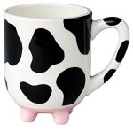 Udderly Cow Mug with Non-skid Silicone Feet, Hand Painted Ceramic, 20 oz.