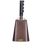 10 Inch Steel Cowbell with Handle Cheering Bell for Sports Events Large Solid School Bells & Chimes Percussion Musical Instruments Call Bell Alarm(Copper)