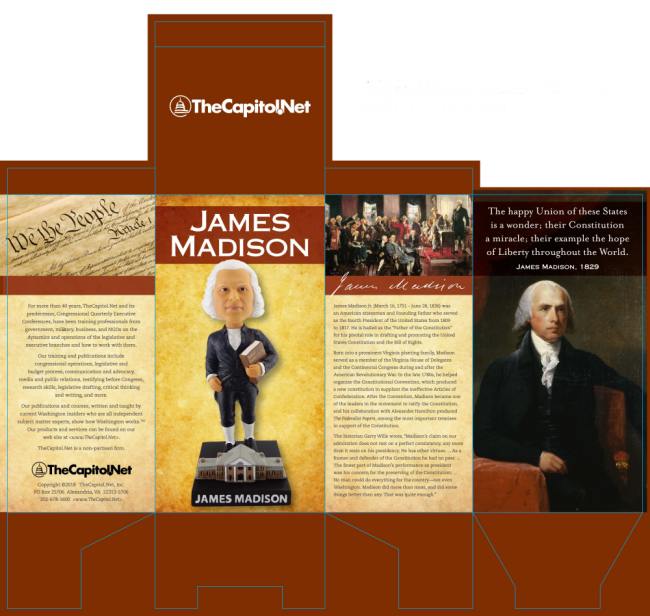 James Madison Bobblehead full color collectors edition box