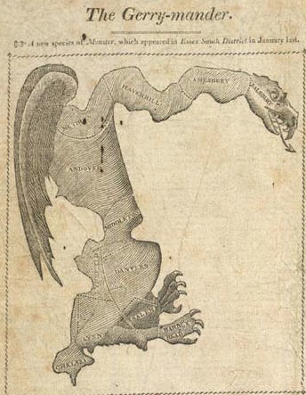 “The Gerrymander: a New Species of Monster” Boston Gazette, March 26, 1812, page 2, Library of Congress